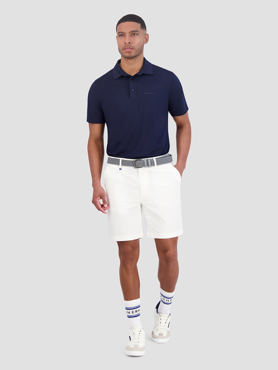 Polos Ben Sherman Solid Air Pique Sports Fit Bleu Marine | VXW-05116152